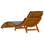 Chaises longues vidaXL avec coussins (2 Pièces) - Gris foncé  en bois d'acacia massif