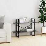 vidaXL Bibliothèque à 2 niveaux Gris 100x30x70 cm Bois de pin massif
