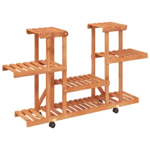vidaXL Support à fleurs avec roues 110x25x78 cm bois massif de sapin