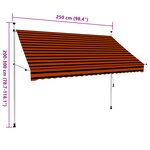 vidaXL Auvent manuel rétractable 250 cm Orange et marron