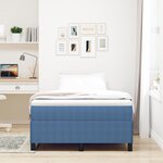 vidaXL Cadre de lit Bleu 120x190 cm Tissu Corde