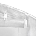 vidaXL Serre avec cadre en acier blanc 32 m² 16x2x2 m