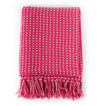 vidaXL Couverture coton à carreaux 160x210 cm Rose