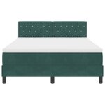 Lit Box Spring vidaXL avec Matelas & LED Vert Foncé 160x200 cm Velours