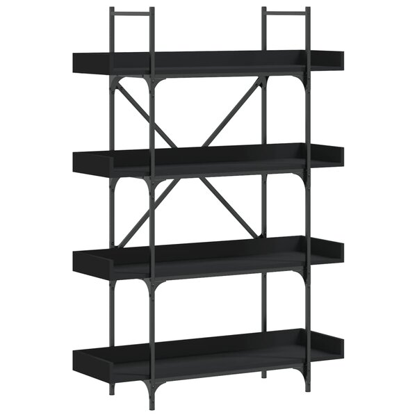 vidaXL Bibliothèque à 4 niveaux noir 100x33x145 5 cm bois d'ingénierie