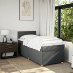 vidaXL Sommier à lattes de lit avec matelas Gris foncé 80x200 cm Tissu