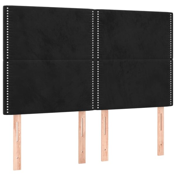 vidaXL Têtes de lit 4 Pièces Noir 72x5x78/88 cm Velours