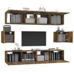 vidaXL Ensemble de meubles TV 6 Pièces Chêne fumé Bois d'ingénierie