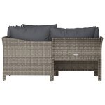 Salon de jardin meuble d'extérieur ensemble de mobilier 4 pièces avec coussins gris résine tressée 02_0016154