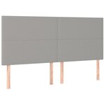 vidaXL Têtes de lit 4 Pièces Gris clair 90x5x78/88 cm Tissu