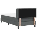 Lit à Ressorts vidaXL avec Matelas Gris Foncé 90x190 cm Tissu