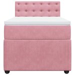 vidaXL Sommier à lattes de lit avec matelas Rose 100x200 cm Velours