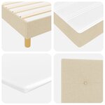 Lit Box Spring vidaXL avec Matelas - Crème  100x200 cm  Tissu