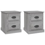 vidaXL Tables de chevet 2 Pièces sonoma gris 39x39x47 5cm bois ingénierie