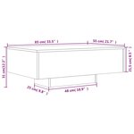 vidaXL Table basse avec lumières LED gris béton 85x55x31 cm