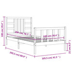 vidaXL Cadre de lit sans matelas blanc 100x200 cm bois de pin massif