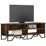 vidaXL Meuble TV chêne fumé 122x34x41 cm bois d'ingénierie