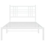 vidaXL Cadre de lit métal avec tête de lit blanc 90x200 cm