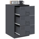 vidaXL Table de chevet anthracite 34 5x39x62 cm acier