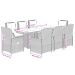 vidaXL Ensemble à manger de jardin et coussins 9 Pièces beige Poly rotin