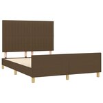 vidaXL Cadre de lit sans matelas marron foncé 140x190 cm tissu