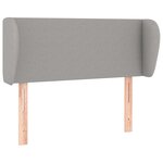 vidaXL Tête de lit avec oreilles Gris clair 93x23x78/88 cm Tissu