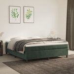 vidaXL Cadre de lit Vert foncé 160x200 cm Velours