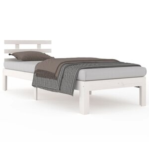 vidaXL Cadre de lit sans matelas blanc bois massif 100x200 cm