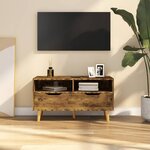 vidaXL Meuble TV chêne fumé 90x40x48 5 cm bois d'ingénierie