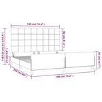 vidaXL Cadre de lit sans matelas marron foncé 180x200 cm tissu