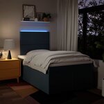 vidaXL Sommier à lattes de lit avec matelas Bleu 120x200 cm Tissu