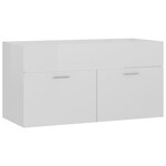 vidaXL Ensemble de meubles de bain Blanc brillant Bois d'ingénierie