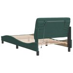vidaXL Cadre de lit avec LED sans matelas vert foncé 100x200cm velours