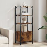 vidaXL Bibliothèque à 3 niveaux chêne fumé 41x30x109 5 cm