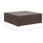 vidaXL Salon de jardin 5 Pièces avec coussins résine tressée marron