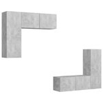 vidaXL Ensemble de meubles TV 4 Pièces Gris béton Bois d'ingénierie