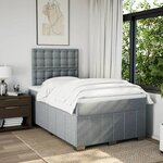 vidaXL Sommier à lattes de lit avec matelas Gris clair 120x200cm Tissu