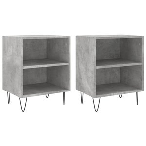 vidaXL Tables de chevet 2 Pièces gris béton 40x30x50 cm bois d'ingénierie