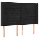 vidaXL Sommier à lattes de lit matelas et LED Noir 140x200 cm Velours