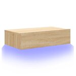 vidaXL Meuble TV avec éclairage LED chêne sonoma 60x35x15 5 cm