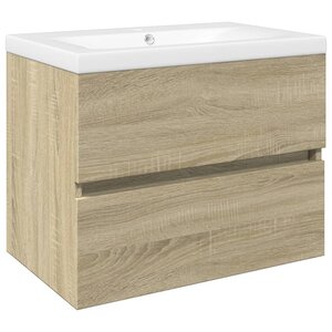 vidaXL Ensemble de meubles de bain 2Pièces céramique et bois d'ingénierie