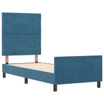 Cadre de lit en velours bleu foncé vidaXL 80x200 cm