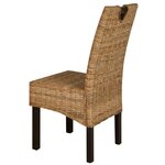 vidaXL Chaises à manger lot de 2 rotin Kubu bois de manguier