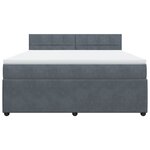 vidaXL Sommier à lattes de lit et matelas Gris foncé 180x200cm Velours