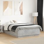 vidaXL Cadre de lit sans matelas gris béton 140x190 cm