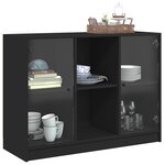 vidaXL Buffet noir 102x37x75 5 cm bois d'ingénierie