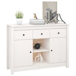 vidaXL Buffet Blanc 100x35x74 5 cm Bois massif de pin