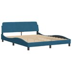 vidaXL Cadre de lit avec tête de lit bleu 160x200 cm velours