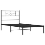 vidaXL Cadre de lit métal avec tête de lit noir 75x190 cm