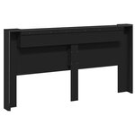 vidaXL Armoire tête de lit avec LED noir 200x16 5x103 5 cm